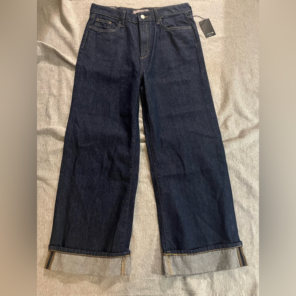 New Joe’s Jeans Hackney High Rise Wide Leg Cuff Jeans - Dark Wash 29 - Picture 2 of 6